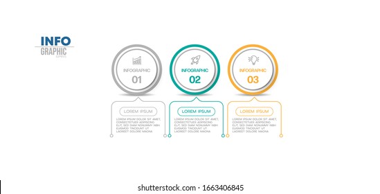 vector illustration Infographic design template with icons and 3 options or steps. Can be used for process, presentations, layout, banner,info graph.