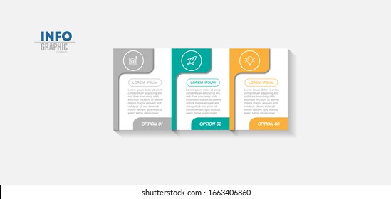 vector illustration Infographic design template with icons and 3 options or steps. Can be used for process, presentations, layout, banner,info graph.