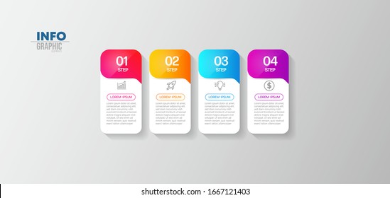 vector illustration Infographic design template with icons and 4 options or steps. Can be used for process, presentations, layout, banner,info graph.
