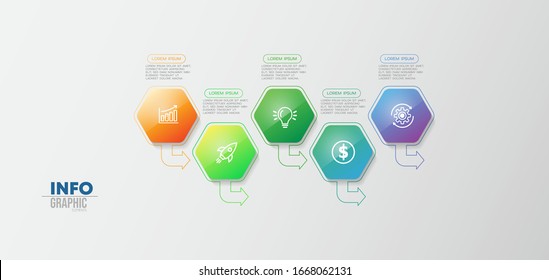 vector illustration Infographic design template with icons and 5 options or steps. Can be used for process, presentations, layout, banner,info graph.