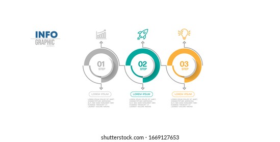 vector illustration Infographic design template with icons and 3 options or steps. Can be used for process, presentations, layout, banner,info graph.