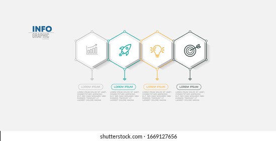 vector illustration Infographic design template with icons and 4 options or steps. Can be used for process, presentations, layout, banner,info graph.