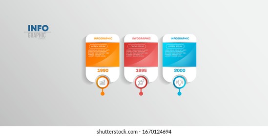 vector illustration Infographic design template with icons and 3 options or steps. Can be used for process, presentations, layout, banner,info graph.