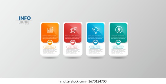 vector illustration Infographic design template with icons and 4 options or steps. Can be used for process, presentations, layout, banner,info graph.