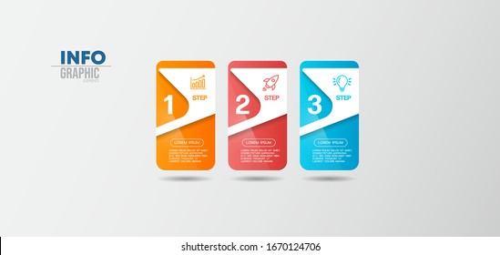 vector illustration Infographic design template with icons and 3 options or steps. Can be used for process, presentations, layout, banner,info graph.