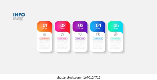 vector illustration Infographic design template with icons and 5 options or steps. Can be used for process, presentations, layout, banner,info graph.