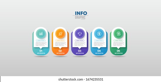 vector illustration Infographic design template with icons and 5 options or steps. Can be used for process, presentations, layout, banner,info graph.