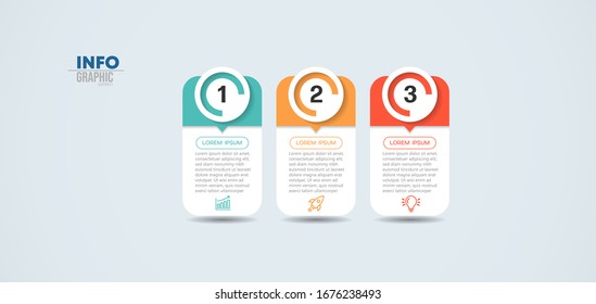vector illustration Infographic design template with icons and 3 options or steps. Can be used for process, presentations, layout, banner,info graph.