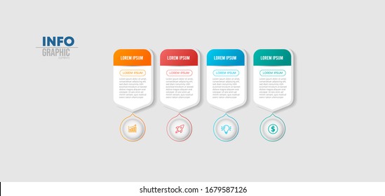 vector illustration Infographic design template with icons and 4 options or steps. Can be used for process, presentations, layout, banner,info graph.