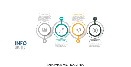 vector illustration Infographic design template with icons and 4 options or steps. Can be used for process, presentations, layout, banner,info graph.