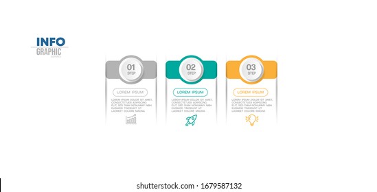 vector illustration Infographic design template with icons and 3 options or steps. Can be used for process, presentations, layout, banner,info graph.