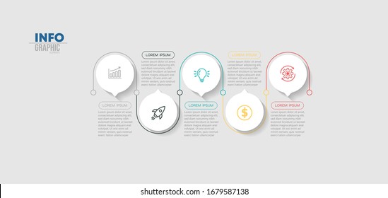 vector illustration Infographic design template with icons and 5 options or steps. Can be used for process, presentations, layout, banner,info graph.