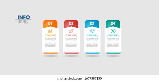 vector illustration Infographic design template with icons and 4 options or steps. Can be used for process, presentations, layout, banner,info graph.