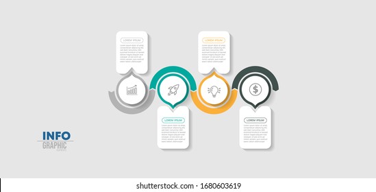 vector illustration Infographic design template with icons and 4 options or steps. Can be used for process, presentations, layout, banner,info graph.