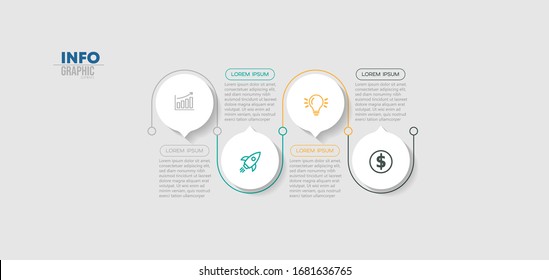 vector illustration Infographic design template with icons and 4 options or steps. Can be used for process, presentations, layout, banner,info graph.