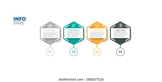 vector illustration Infographic design template with icons and 4 options or steps. Can be used for process, presentations, layout, banner,info graph.