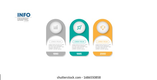 vector illustration Infographic design template with icons and 3 options or steps. Can be used for process, presentations, layout, banner,info graph.