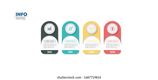 vector illustration Infographic design template with icons and 4 options or steps. Can be used for process, presentations, layout, banner,info graph.