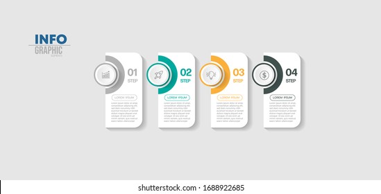 vector illustration Infographic design template with icons and 4 options or steps. Can be used for process, presentations, layout, banner,info graph.