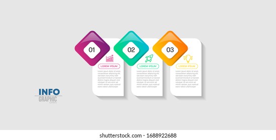 vector illustration Infographic design template with icons and 3 options or steps. Can be used for process, presentations, layout, banner,info graph.