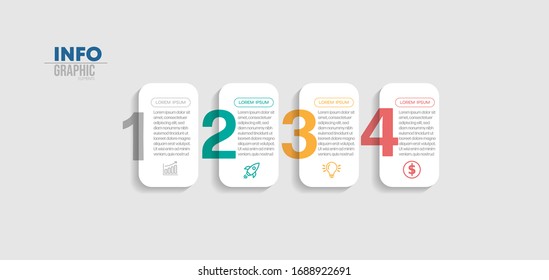 vector illustration Infographic design template with icons and 4 options or steps. Can be used for process, presentations, layout, banner,info graph.
