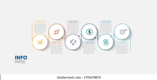 vector illustration Infographic design template with icons and 6 options or steps. Can be used for process, presentations, layout, banner,info graph.