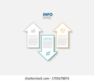 vector illustration Infographic design template with icons and 3 options or steps. Can be used for process, presentations, layout, banner,info graph.