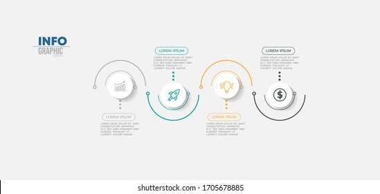 vector illustration Infographic design template with icons and 4 options or steps. Can be used for process, presentations, layout, banner,info graph.