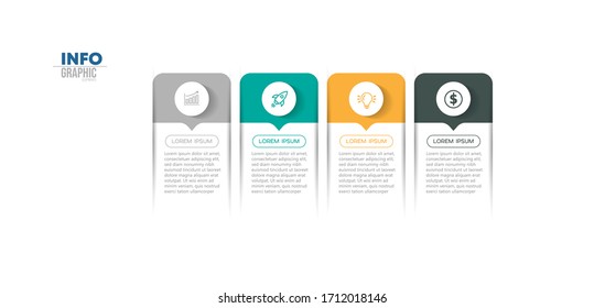 vector illustration Infographic design template with icons and 4 options or steps. Can be used for process, presentations, layout, banner,info graph.