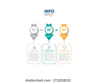vector illustration Infographic design template with icons and 3 options or steps. Can be used for process, presentations, layout, banner,info graph.