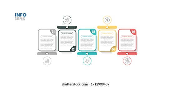 vector illustration Infographic design template with icons and 5 options or steps. Can be used for process, presentations, layout, banner,info graph.