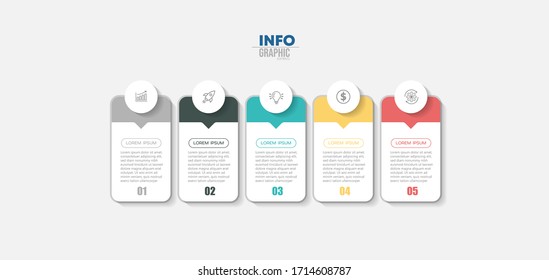 vector illustration Infographic design template with icons and 5 options or steps. Can be used for process, presentations, layout, banner,info graph.