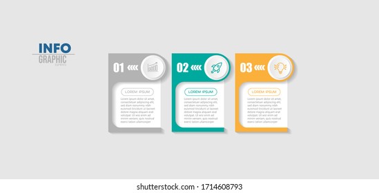 vector illustration Infographic design template with icons and 3 options or steps. Can be used for process, presentations, layout, banner,info graph.