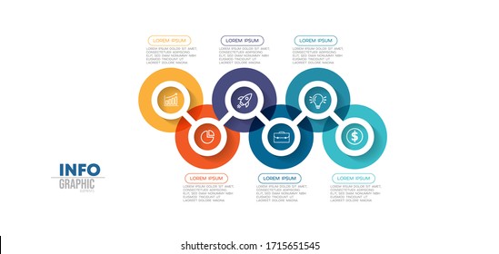 vector illustration Infographic design template with icons and 6 options or steps. Can be used for process, presentations, layout, banner,info graph.