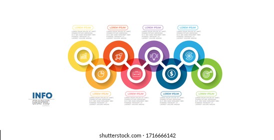 vector illustration Infographic design template with icons and 8 options or steps. Can be used for process, presentations, layout, banner,info graph.