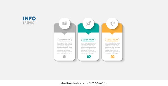 vector illustration Infographic design template with icons and 3 options or steps. Can be used for process, presentations, layout, banner,info graph.