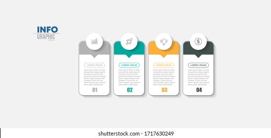 vector illustration Infographic design template with icons and 4 options or steps. Can be used for process, presentations, layout, banner,info graph.