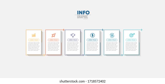 vector illustration Infographic design template with icons and 6 options or steps. Can be used for process, presentations, layout, banner,info graph.