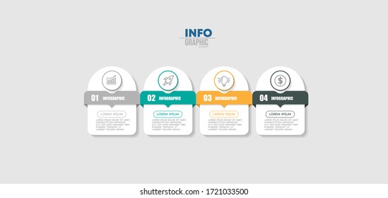 vector illustration Infographic design template with icons and 4 options or steps. Can be used for process, presentations, layout, banner,info graph.