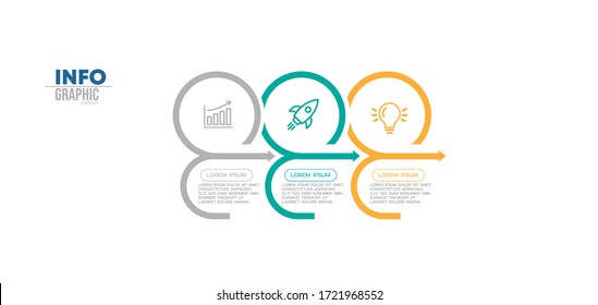 Vektorgrafik Infografische Design-Vorlage mit Symbolen und 3 Optionen oder Schritte. Kann für Prozess, Präsentationen, Layout, Banner, Infografik verwendet werden.