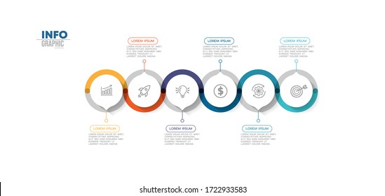 vector illustration Infographic design template with icons and 6 options or steps. Can be used for process, presentations, layout, banner,info graph.