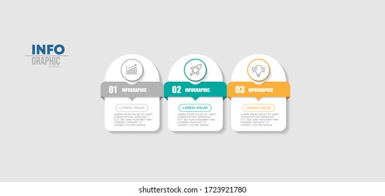 vector illustration Infographic design template with icons and 3 options or steps. Can be used for process, presentations, layout, banner,info graph.