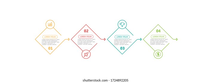 vector illustration Infographic design template with icons and 4 options or steps. Can be used for process, presentations, layout, banner,info graph.