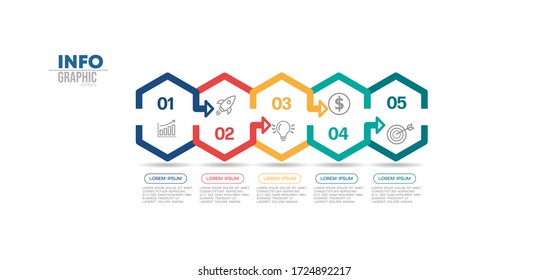 vector illustration Infographic design template with icons and 5 options or steps. Can be used for process, presentations, layout, banner,info graph.