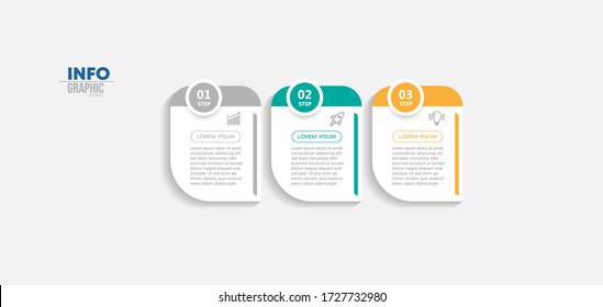 vector illustration Infographic design template with icons and 3 options or steps. Can be used for process, presentations, layout, banner,info graph.