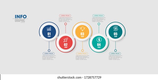 vector illustration Infographic design template with icons and 5 options or steps. Can be used for process, presentations, layout, banner,info graph.