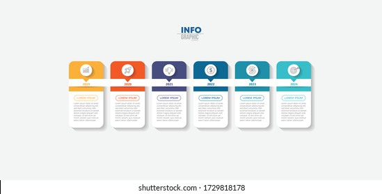 vector illustration Infographic design template with icons and 6 options or steps. Can be used for process, presentations, layout, banner,info graph.