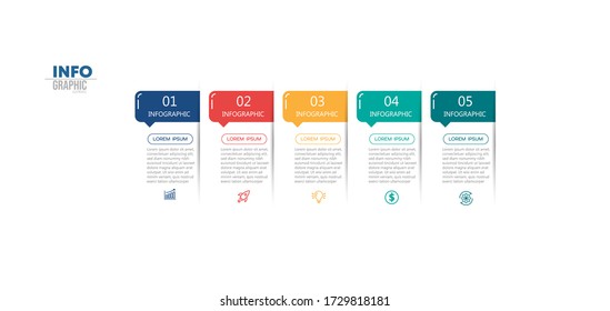 vector illustration Infographic design template with icons and 5 options or steps. Can be used for process, presentations, layout, banner,info graph.