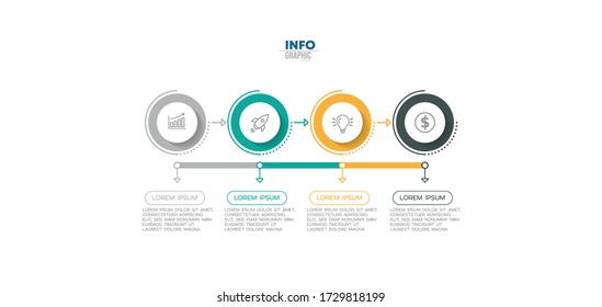 vector illustration Infographic design template with icons and 4 options or steps. Can be used for process, presentations, layout, banner,info graph.