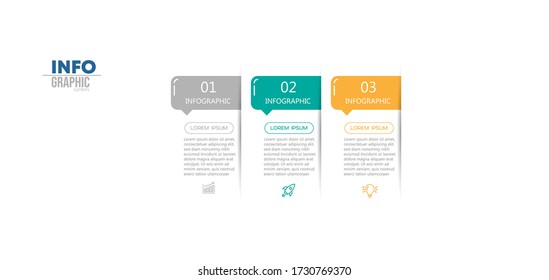 vector illustration Infographic design template with icons and 3 options or steps. Can be used for process, presentations, layout, banner,info graph.